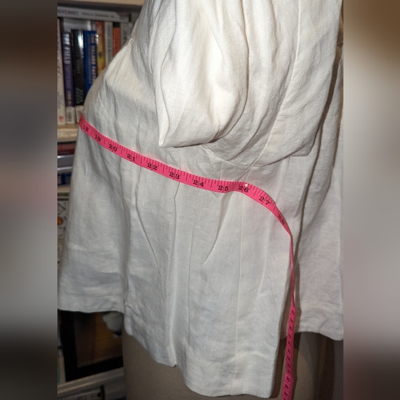Spiegel Short Jacket size 16 lightweight linen cotton lined off-white - Picture 4 of 8